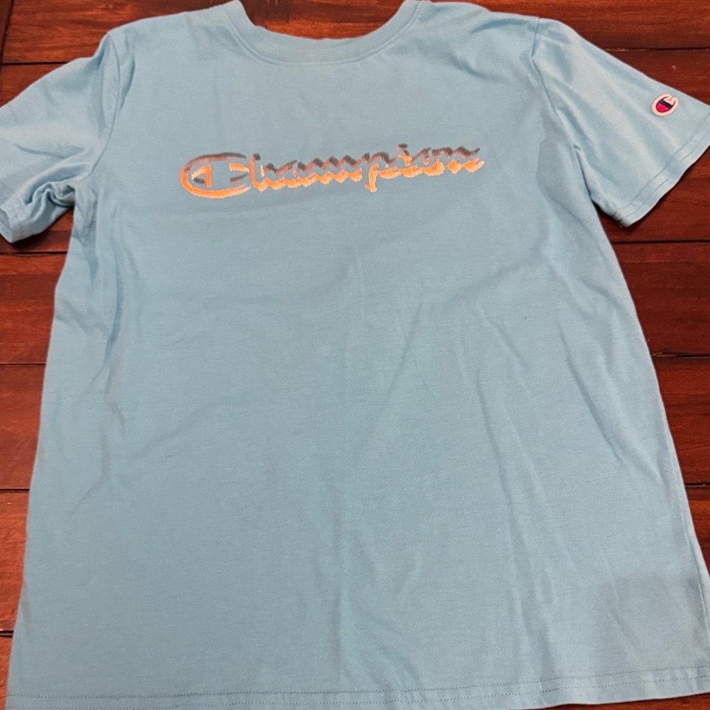 Champion Sky Blue Tee with Logo
